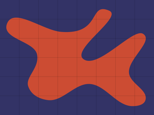 Red mask on blue background